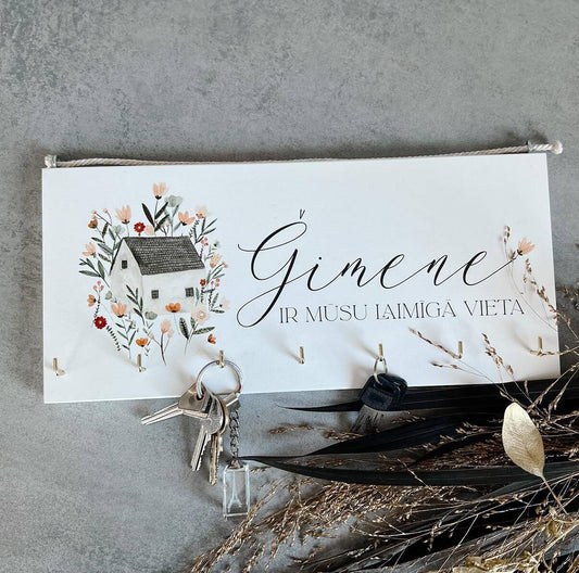 "ĢIMENE IR MŪSU LAIMĪGĀ VIETA" DEKORS ATSLĒGĀM