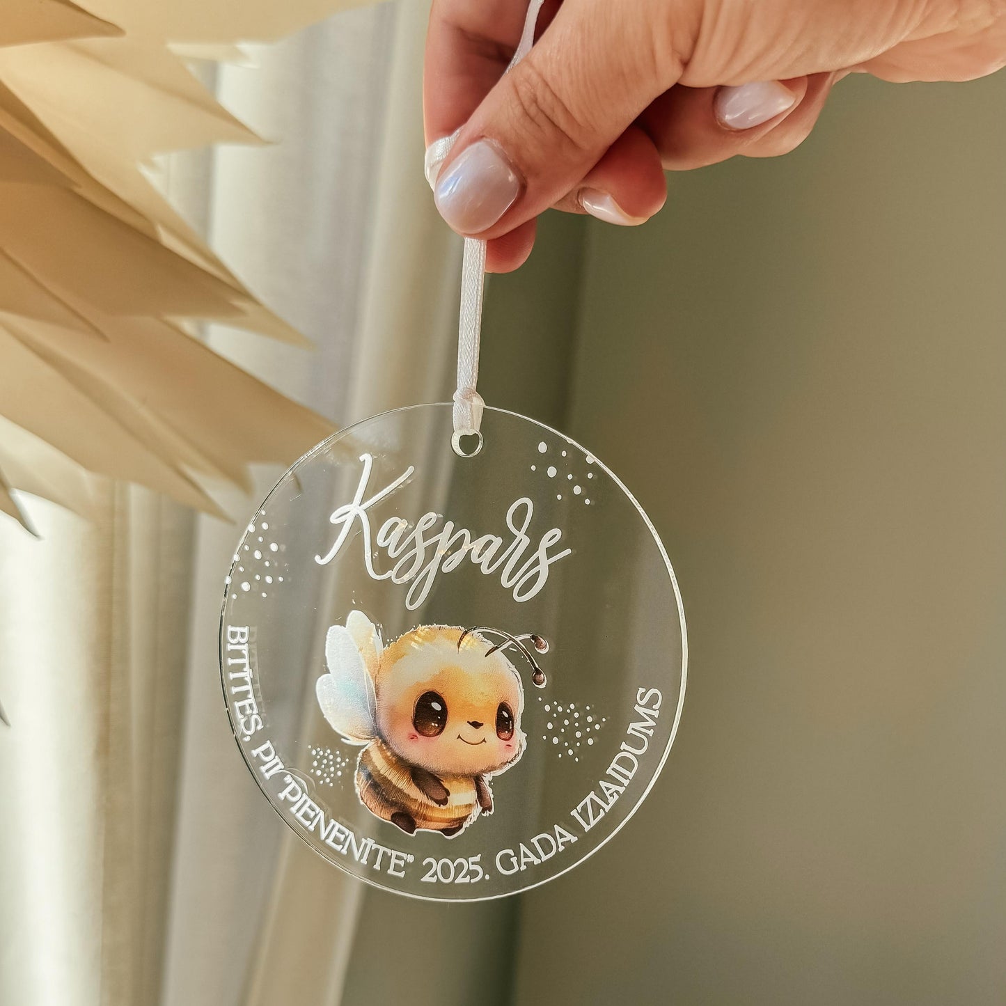 PERSONALIZĒTAS ORGANISKĀ STIKLA MEDAĻAS "BITĪTES" I PERSONALIZĒJAMAS