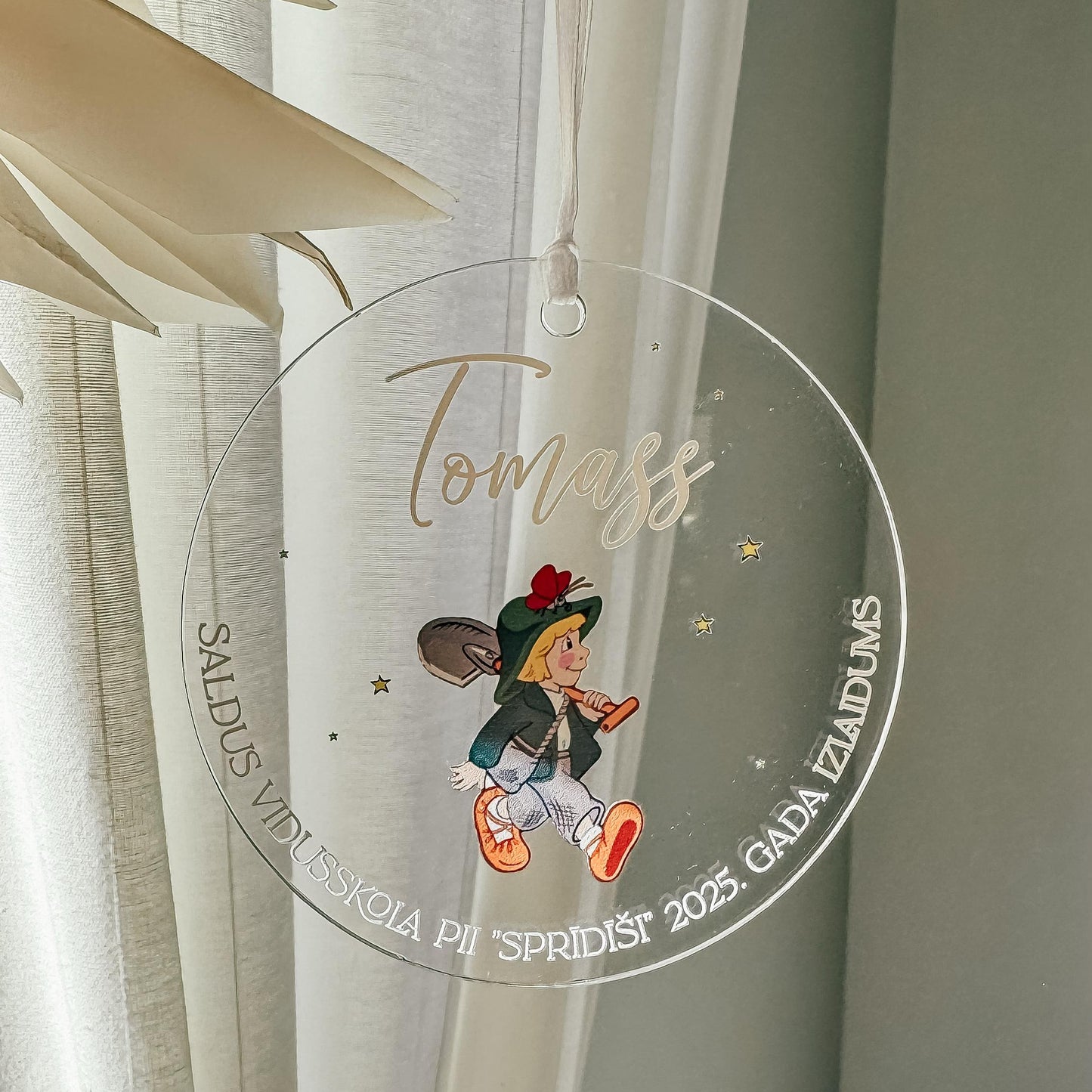 PERSONALIZĒTAS ORGANISKĀ STIKLA MEDAĻAS "SPRĪDĪTIS" I PERSONALIZĒJAMAS