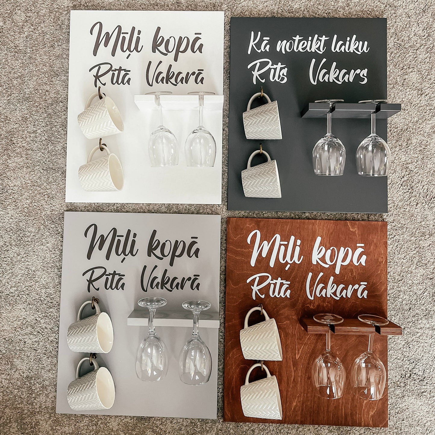 "KĀ NOTEIKT LAIKU - RĪTS | VAKARS" (TUMŠI PELĒKS) KOKA DEKORS AR TRAUKIEM IEKĻAUTIEM KOMPLEKTĀ