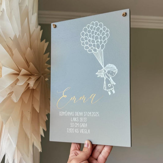 KOKA DZIMŠANAS DEKORS "MEITENE AR BALONIEM"