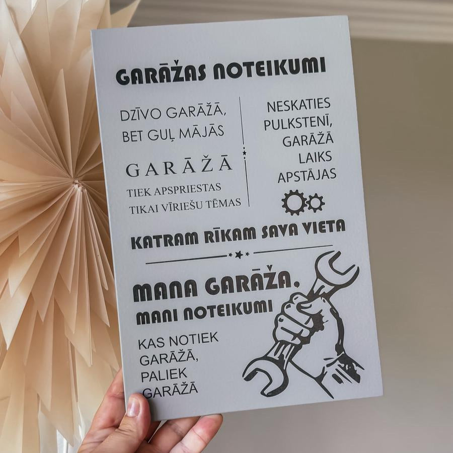 DEKORS "GARĀŽAS NOTEIKUMI"