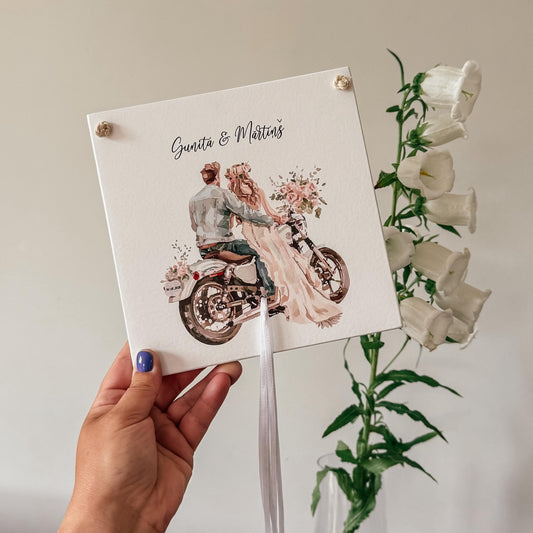 DEKORS NAUDAS PASNIEGŠANAI KĀZĀS AR LENTĪTĒM  "MOTOCIKLS"