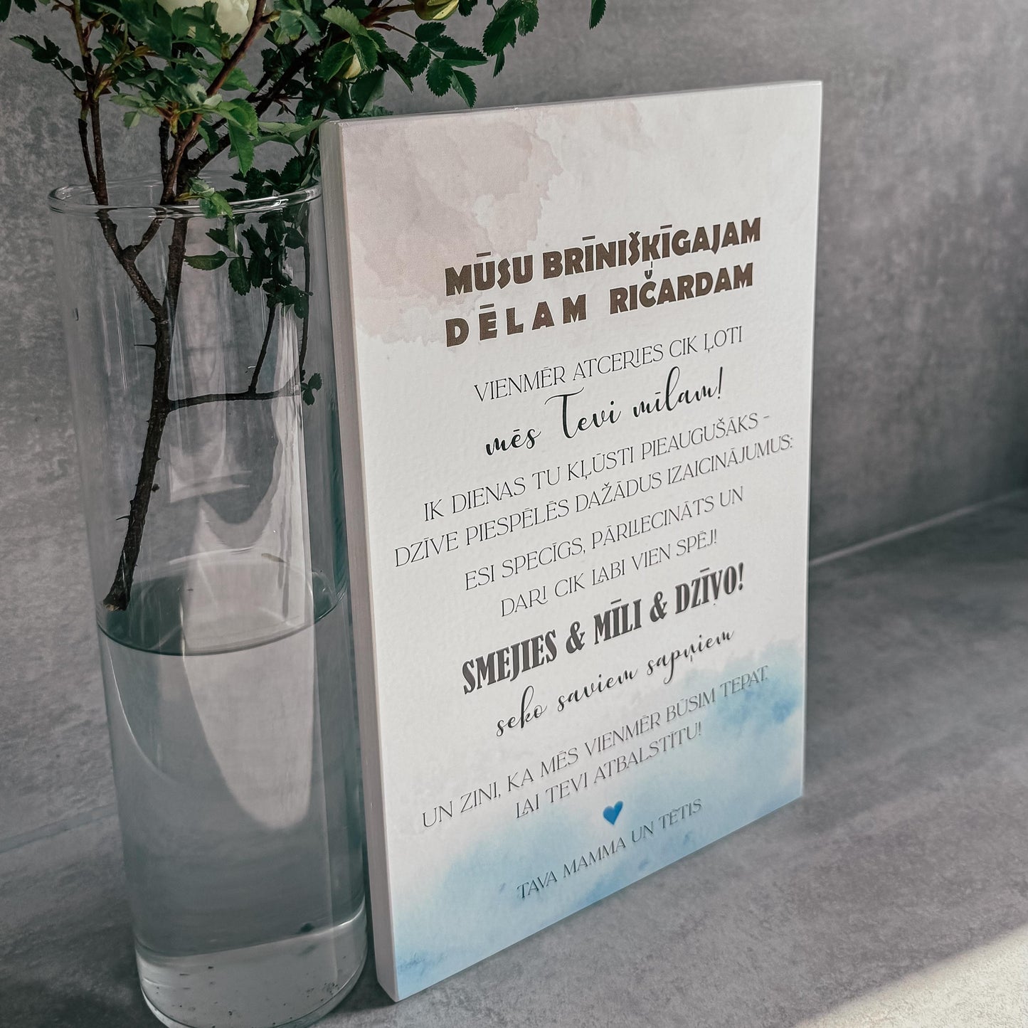 KOKA DEKORS "BRĪNIŠĶĪGAJAM DĒLAM" AR VĀRDU