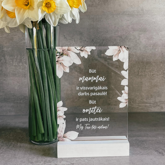 ORGANISKĀ STIKLA DEKORS "BŪT OMĪTEI IR PATS JAUTRĀKAIS!"