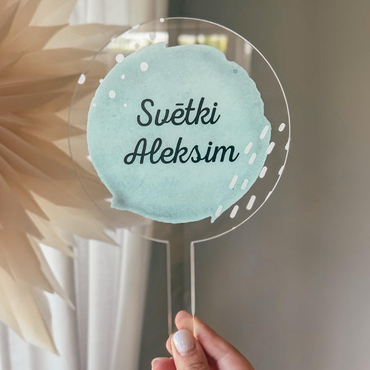 "ZAĻŠ SVĒTKU TOPERIS" PERSONALIZĒTS KŪKAS DEKORS AR VĀRDU