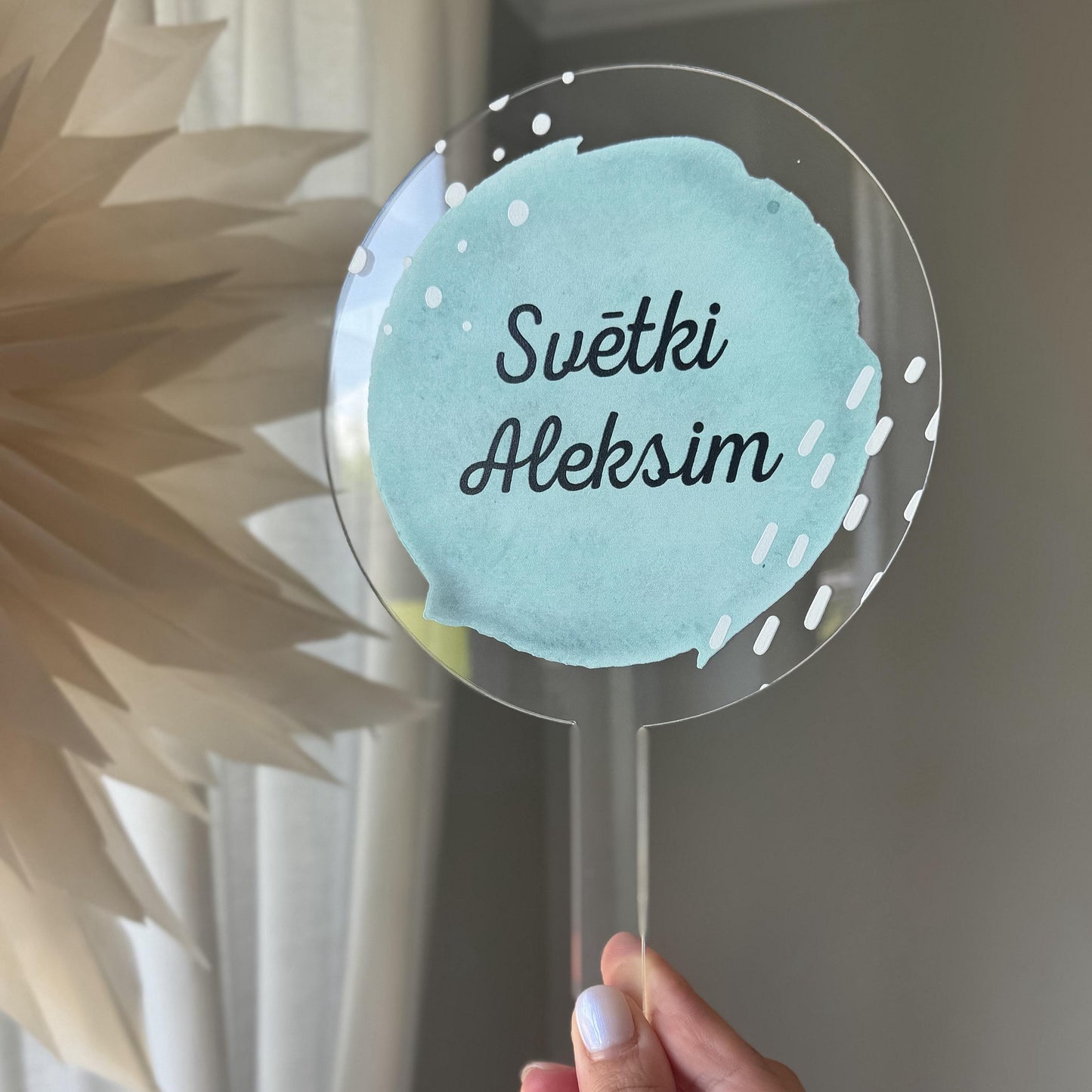 "ZAĻŠ SVĒTKU TOPERIS" PERSONALIZĒTS KŪKAS DEKORS AR VĀRDU