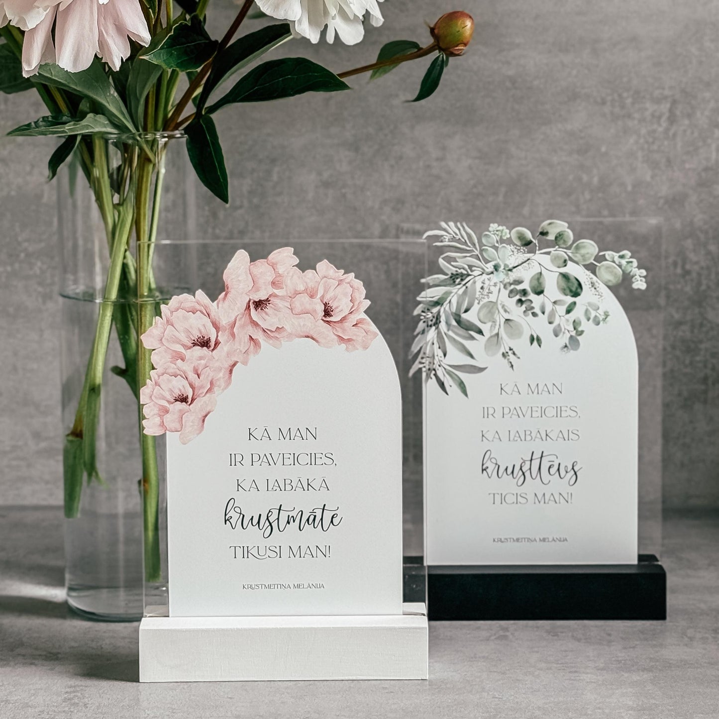 "LABĀKĀ KRUSTMĀTE & LABĀKAIS KRUSTTĒVS" ORGANISKĀ STIKLA DEKORS