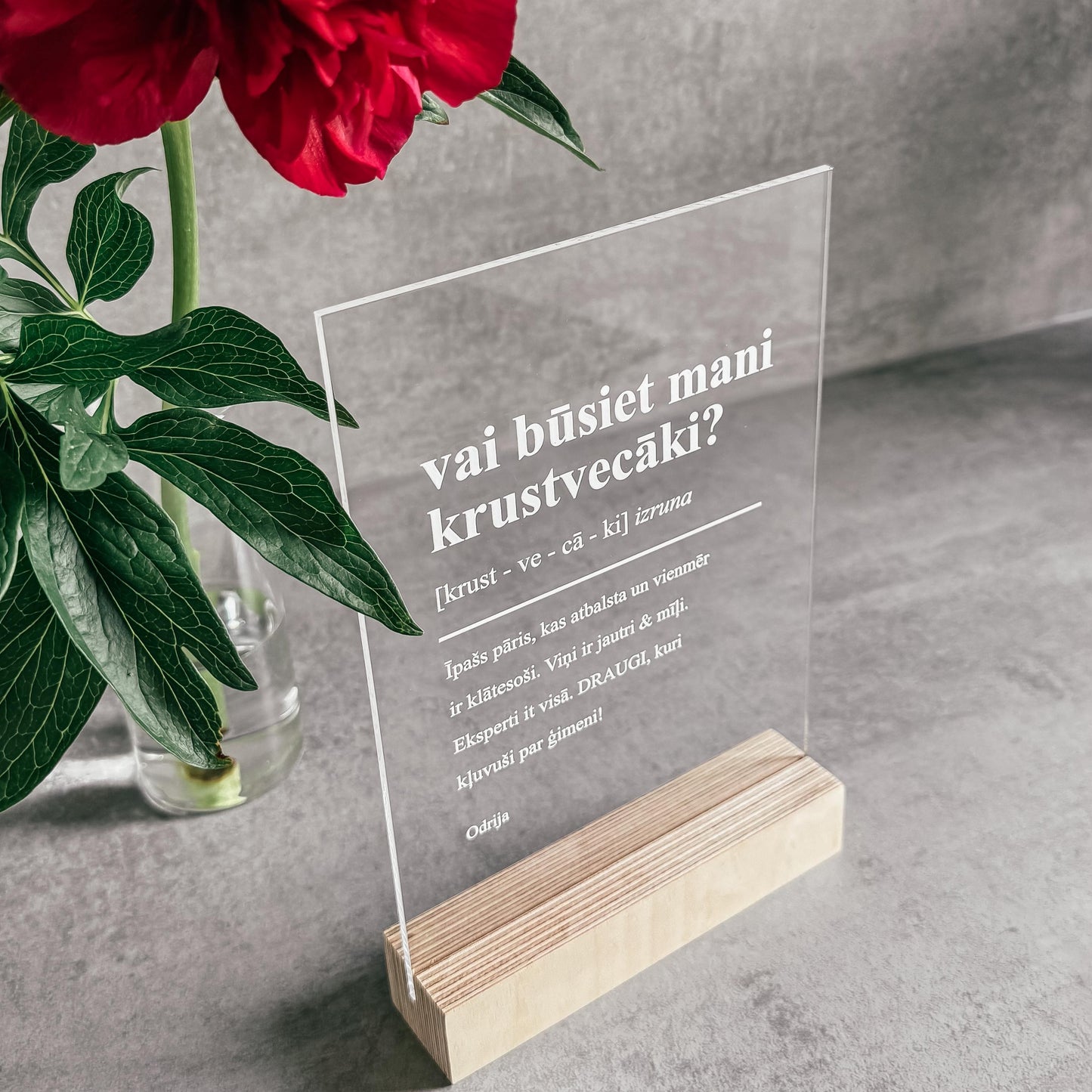 STIKLA DEKORS "VAI BŪSIET MANI KRUSTVECĀKI?"