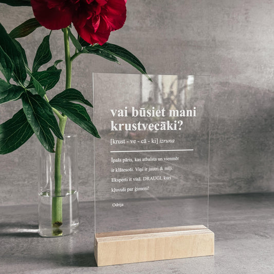 STIKLA DEKORS "VAI BŪSIET MANI KRUSTVECĀKI?"