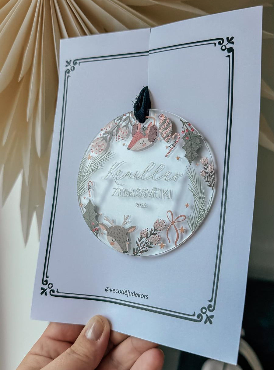 CAURSPĪDĪGI EGLĪŠU ROTĀJUMI AR VĀRDU "PIRMIE ZIEMASSVĒTKI"