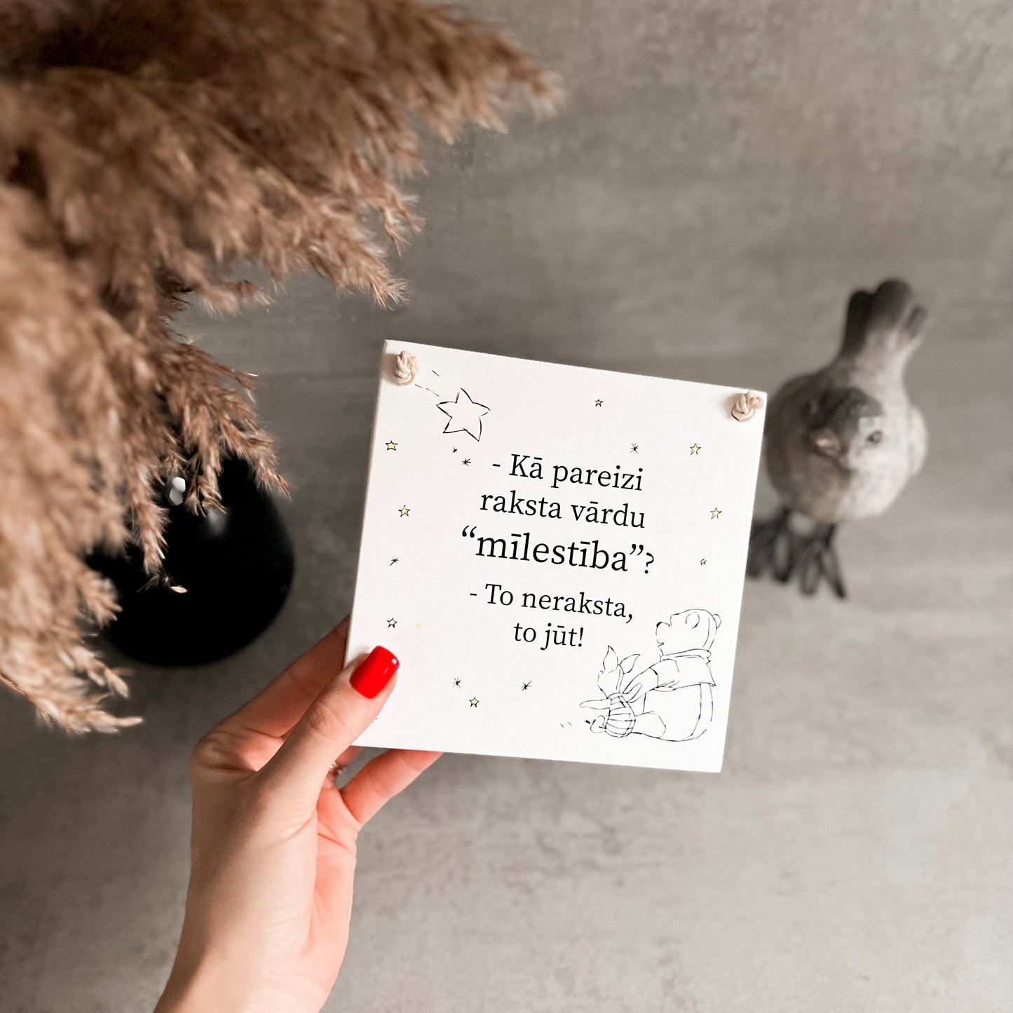 KOKA DEKORS "KĀ PAREIZI RAKSTA VĀRDU MĪLESTĪBA?" I VINNIJA PŪKA UN SIVENTIŅA ILUSTRĀCIJA