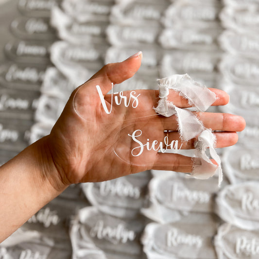 PERSONALIZĒTAS VIESU GALDA KARTES NO ORGANISKĀ STIKLA "ARKVEIDA"