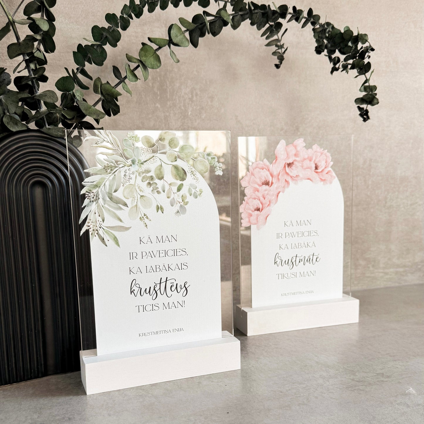"LABĀKĀ KRUSTMĀTE & LABĀKAIS KRUSTTĒVS" ORGANISKĀ STIKLA DEKORS