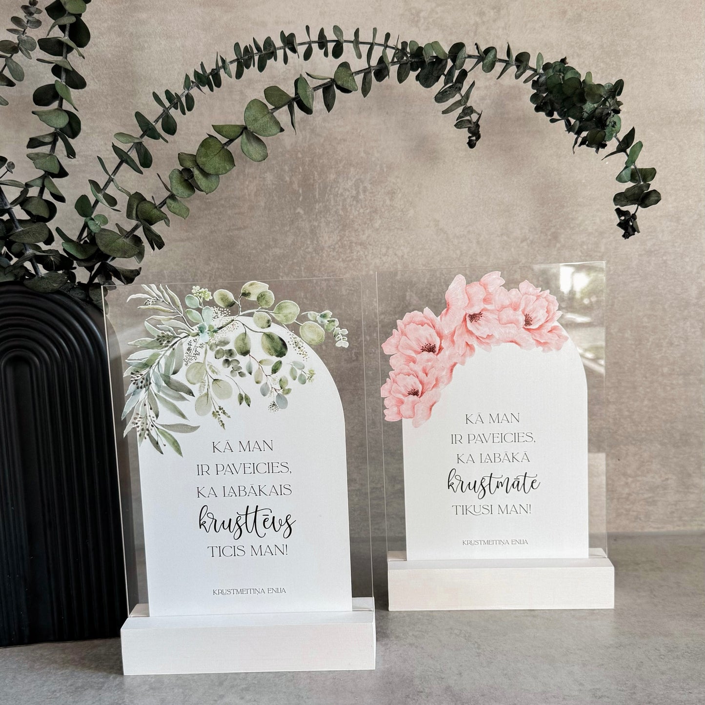 "LABĀKĀ KRUSTMĀTE & LABĀKAIS KRUSTTĒVS" ORGANISKĀ STIKLA DEKORS