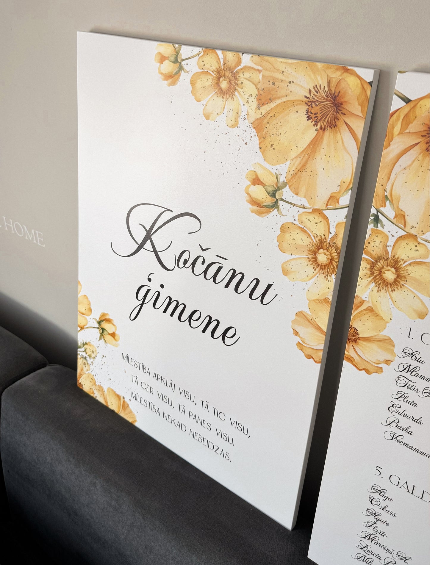 PERSONALIZĒTS SAGAIDĪŠANAS/ WELCOME DEKORS KĀZU DIENĀ " AR DZELTENIEM ZIEDIEM I DIZAINU PIELĀGOJAM KĀZU TEMATIKAI