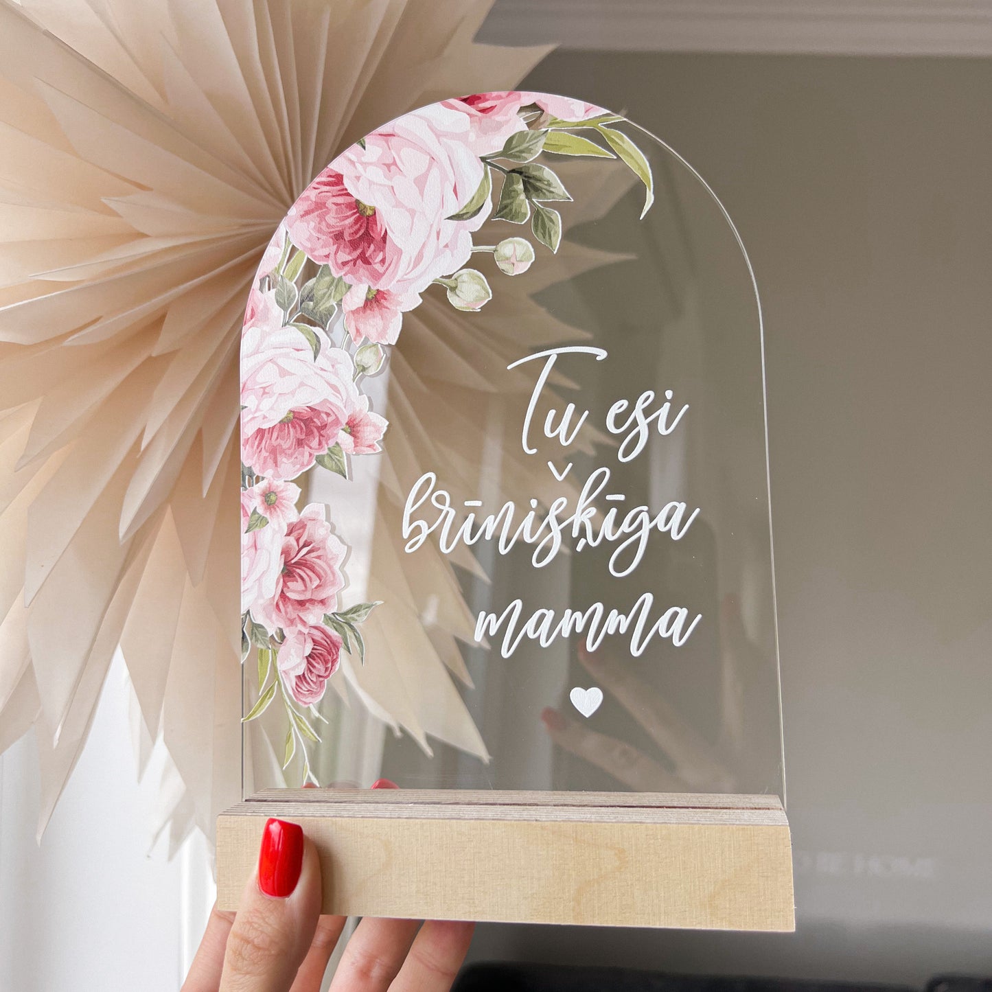 ORGANISKĀ STIKLA DEKORS "TU ESI BRĪNIŠĶĪGA MAMMA!"