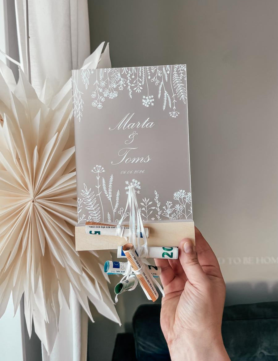 MATĒTS STIKLA DEKORS NAUDAS PASNIEGŠANAI KĀZĀS