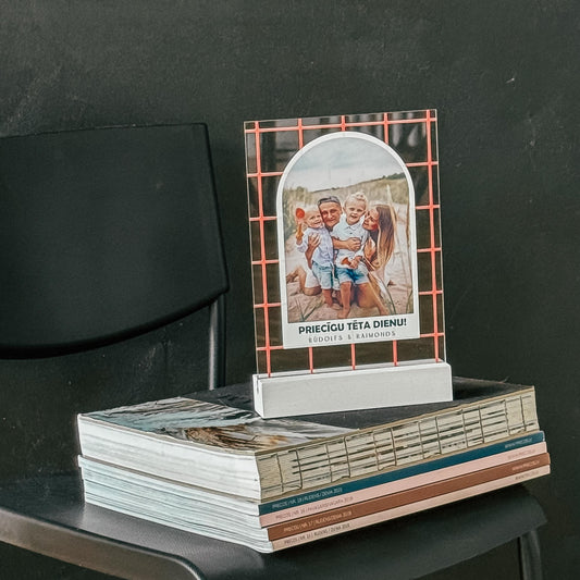 PRIECĪGU TĒVA DIENU I PERSONALIZĒTS DEKORS AR BILDI UZ ORGANISKĀ STIKLA