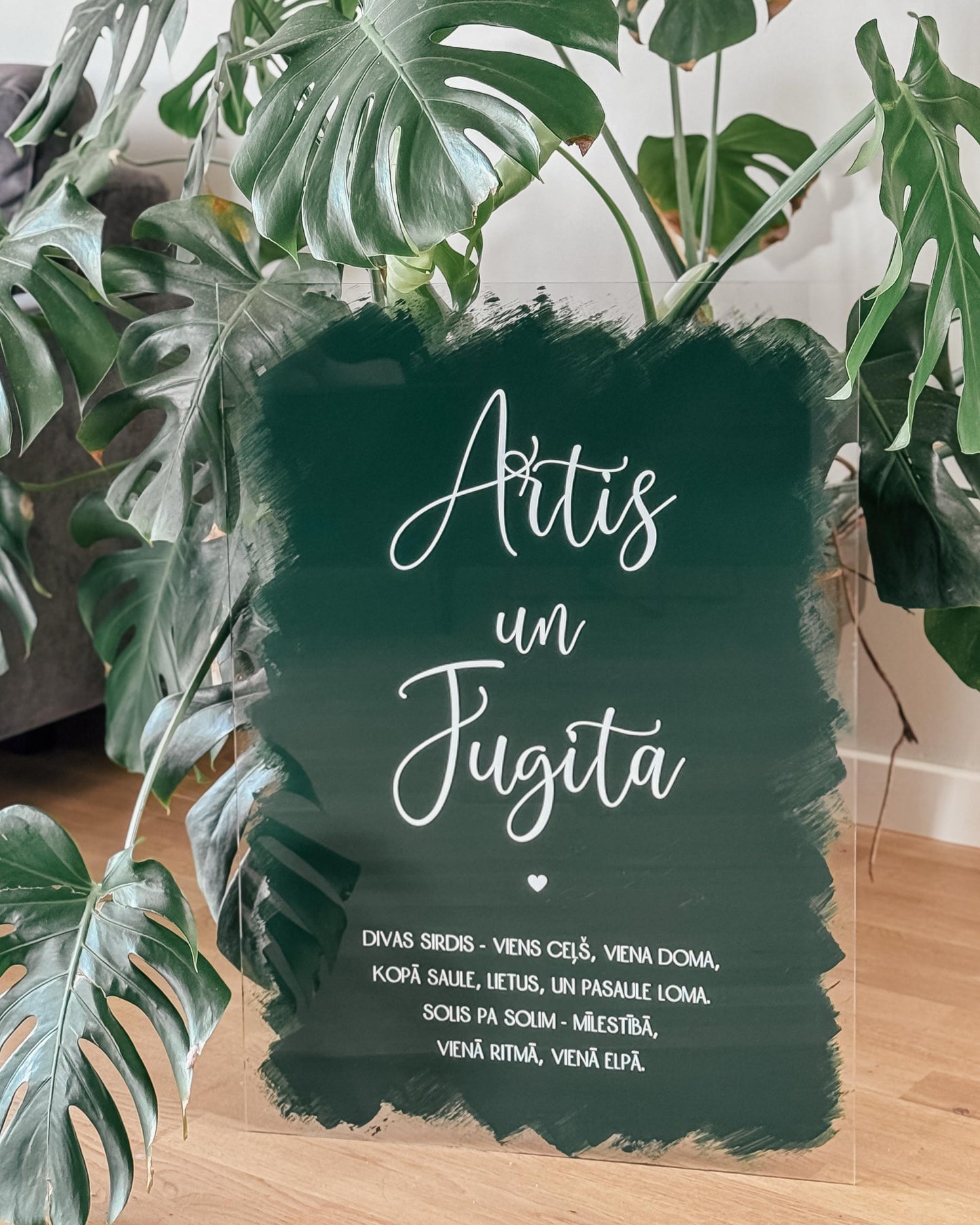 PERSONALIZĒTS ORGANISKĀ STIKLA SAGAIDĪŠANAS/ WELCOME DEKORS KĀZU DIENĀ